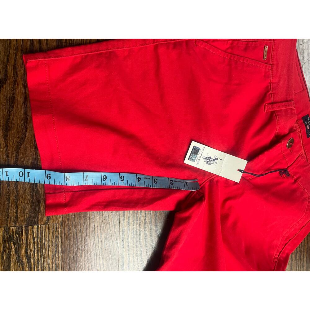 U.S. Polo Assn. classic chino shorts women Sz. 2 red cotton blend NWT - Picture 5 of 6